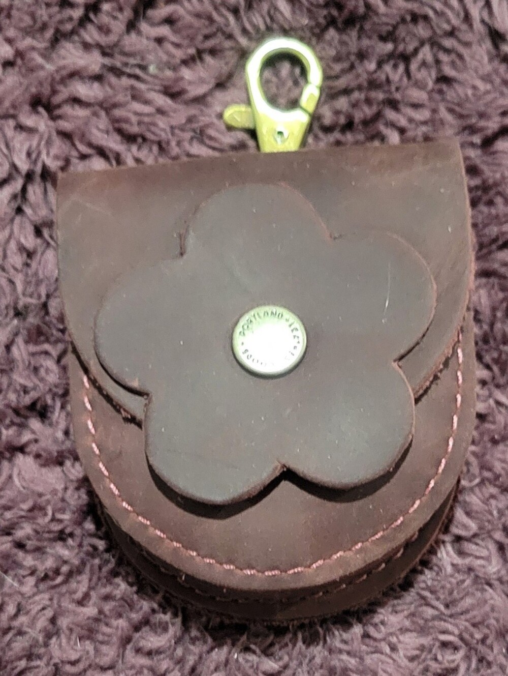 Portland Leather Goods Merlot Color Putina Pouch w/ Keychain